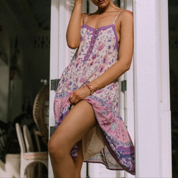 Spell Portobello Road Strappy Mini Dress in Lavender size M - Picture 2 of 8